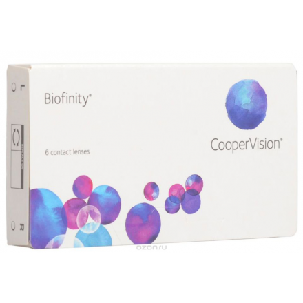 CooperVision Контактные линзы Biofinity (6pack)/Радиус кривизны 8,6/Оптическая сила -02,00