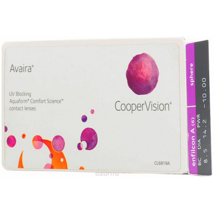 CooperVision Контактные линзы AVAIRA (6 pack)/Радиус кривизны 8,5/Оптическая сила -01,50 10000000497