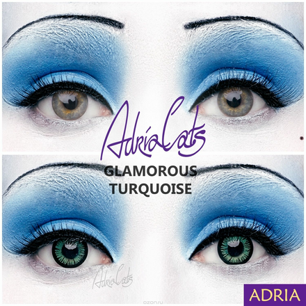 Adria Контактные линзы Glamorous color / 2 шт / -7.00 / 8.6 / 14.5 / Turquoise ФМ000002067