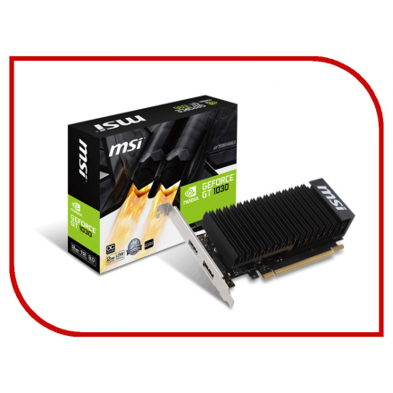 Видеокарта MSI GeForce GT 1030 1265Mhz PCI-E 3.0 2048Mb 6008Mhz 64 bit DisplayPort HDMI HDCP GT 1030 2GH LP OC