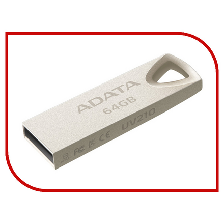 USB Flash Drive 64Gb A-Data UV210 Silver AUV210-64G-RGD