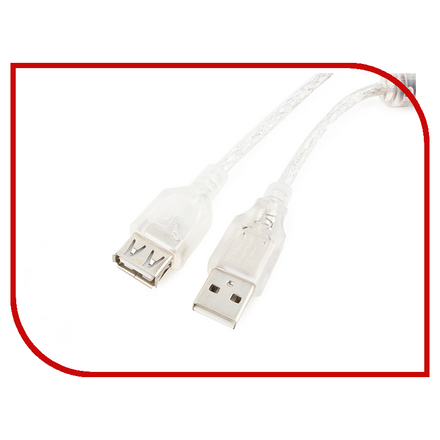 Аксессуар Gembird Cablexpert Pro USB2.0 AM/AF 2m Transparent CCF-USB2-AMAF-TR-2M