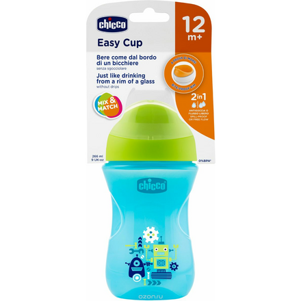 Chicco Чашка-поильник Easy Cup от 12 месяцев цвет синий 266 мл 340624221