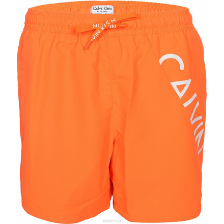 Шорты для плавания мужские Calvin Klein Underwear, цвет: оранжевый. KM0KM00168_807. Размер S (48)