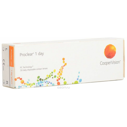 CooperVision Контактные линзы Proclear 1-Day (30pack)/Радиус кривизны 8,7/Оптическая сила -03,75