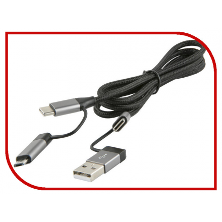 Аксессуар Red Line USB - USB Type-C/microUSB Black