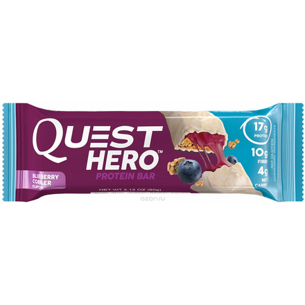 Батончик протеиновый Quest Nutrition "Quest Hero Bar Blueberry Cobbler", 60 г QUEST-HB1P-BLCO