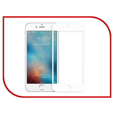 Аксессуар Защитное стекло LuxCase 3D для APPLE iPhone 6 / 7 / 8 White Frame Антибликовое 77935