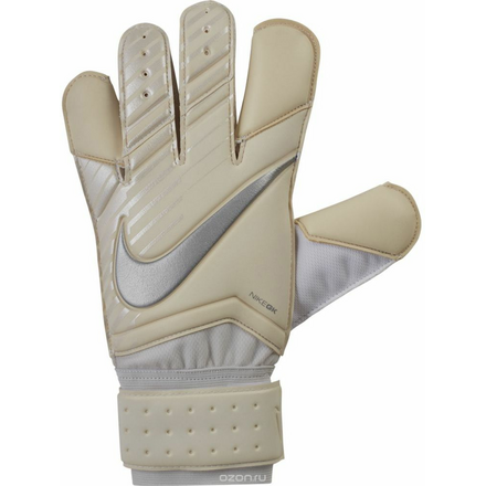 Перчатки вратарские Nike "Grip3 Football Goalkeeper Gloves", цвет: бежевый, белый. Размер 8 GS0342-100