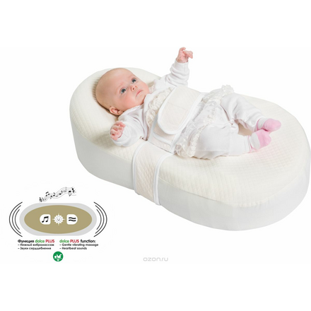 Dolce Bambino Матрас-кокон для новорожденных Dolce Cocon Plus цвет синий 70 х 41 х 18 см + дополнительная наволочка Жирафик D01.030/020-03