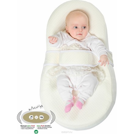 Dolce Bambino Матрас-кокон для новорожденных Dolce Cocon Plus цвет синий 70 х 41 х 18 см + дополнительная наволочка Жирафик D01.030/020-03