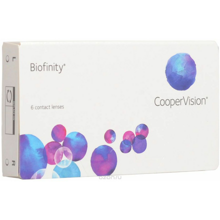 CooperVision Контактные линзы Biofinity (6pack)/Радиус кривизны 8,6/Оптическая сила +01,00