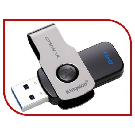 USB Flash Drive 64Gb - Kingston DataTraveler Swivl USB 3.0 Metal DTSWIVL/64GB