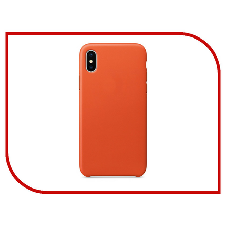 Аксессуар Чехол APPLE iPhone X Leather Case Bright Orange MRGK2ZM/A