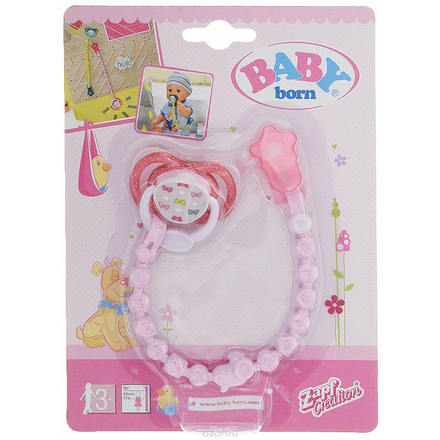 Zapf Creation Аксессуар для кукол BABY born Соска с цепочкой цвет розовый 824-474_розовый