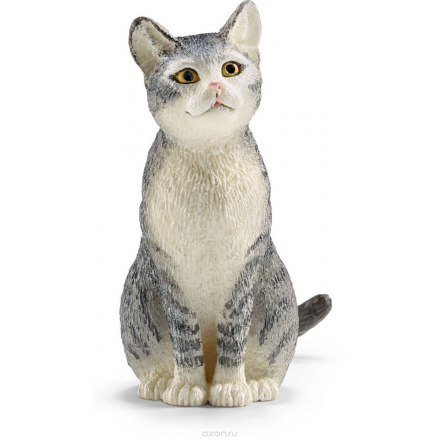 Schleich Фигурка Кошка цвет серый белый 13771