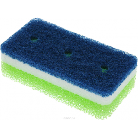 Губка для посуды Ohe "Tafupon Soft Sponge", трехслойная, жесткий верхний слой  , 12,5 х 6,5 х 3,5 см