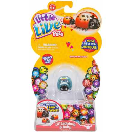 Moose Интерактивная игрушка Little Live Pets Божья коровка и малыш Радуга 28447-6