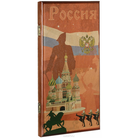 Игровой набор 2в1 Астрон "Россия": нарды, шашки, 40 х 20 х 4 см