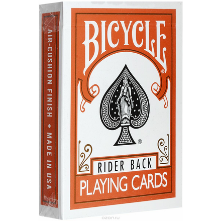 Карты игральные Bicycle "Rider Back", цвет: оранжевый, 54 карты К-768