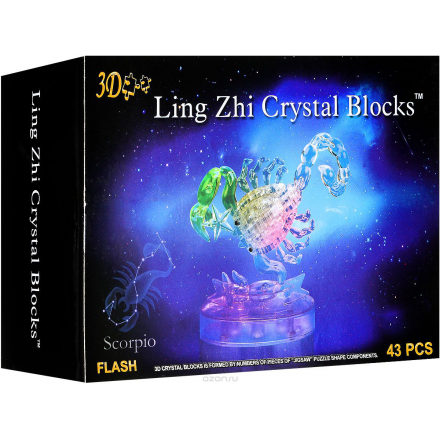 3D Ling Zhi Crystal Blocks 3D Пазл Скорпион с подсветкой 9046A