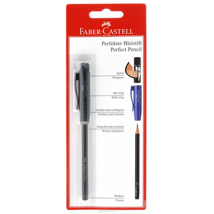 Faber-Castell Чернографитный карандаш Perfect Pencil 182997_черный