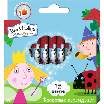 Ben&Holly Набор восковых карандашей Бен и Холли 12 цветов 31668