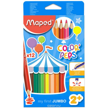 Maped Набор цветных карандашей Color' Peps Maxi 12 цветов 834010