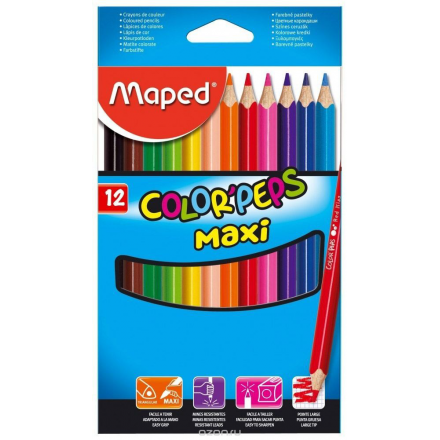 Maped Набор цветных карандашей Color' Peps Maxi 12 цветов 834010