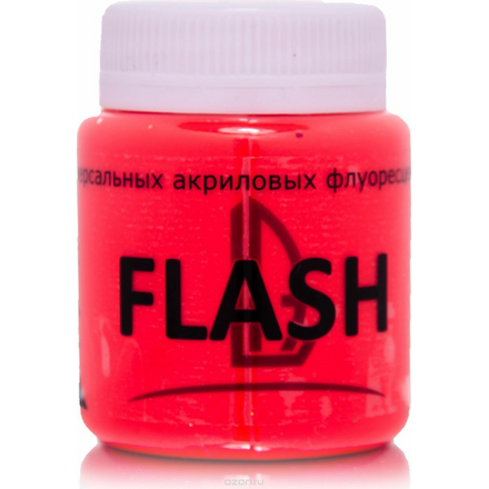 Luxart Краска акриловая LuxFlash цвет красный алый флуоресцентный 80 мл