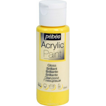 Pebeo Краска акриловая Acrylic Paint глянцевая цвет 097846 желтый птенец 59 мл