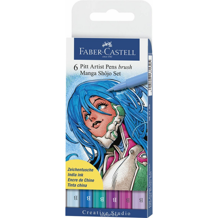 Faber-Castell Капиллярные ручки с кисточкой Manga Shojo 6 цветов