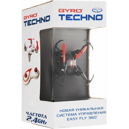 1TOY Квадрокоптер на радиоуправлении Gyro-Techno цвет черный Т58981_черный