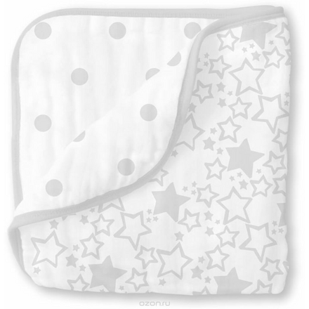 SwaddleDesigns Одеяло детское муслиновое Luxe Muslin Starshine Sterling 116 х 116 см SDM-356ST