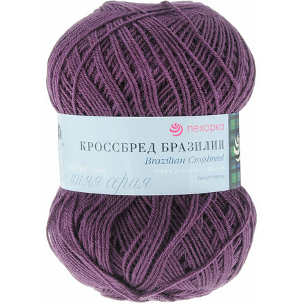 Пряжа для вязания Пехорка "Кроссбред Бразилии", цвет: ежевика (191), 500 м, 100 г, 5 шт