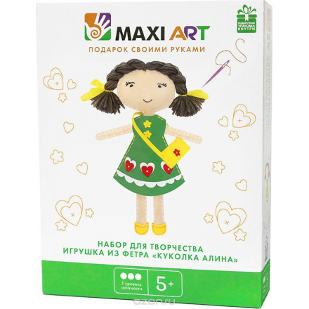 Maxi Art Набор для творчества Игрушка из фетра Куколка Алина MA-A0300