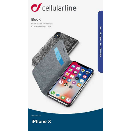 Чехол-книжка Cellularline Apple iPhone X Black