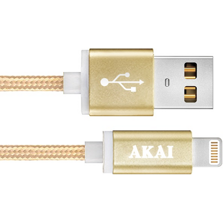 Дата-кабель Akai CE-604B USB 2.0 - 8-pin Apple Lighting Gold