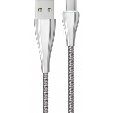 Дата-кабель Dorten DN 303701 USB-Type-C 1м металлическая оплетка Silver