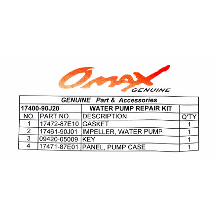 Ремкомплект помпы Suzuki DF115-140, Omax 1740090J20_