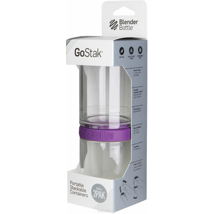 Контейнер спортивный BlenderBottle "GoStak", цвет: сиреневый, 150 мл, 2 шт BB-GSST-PLUM