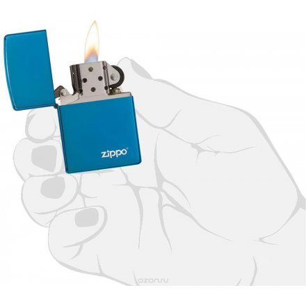 Зажигалка Zippo "Classic", цвет: синий, 3,6 х 1,2 х 5,6 см. 37963