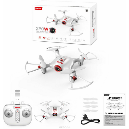 Syma Квадрокоптер на радиоуправлении X20W цвет белый X20W white