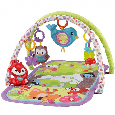 Развивающие игрушки для малышей Mattel Fisher-Price Mattel Fisher-Price CDN47 Фишер-Прайс Развивающий коврик 3-в-1 &quot;Друзья тропического леса&quot;