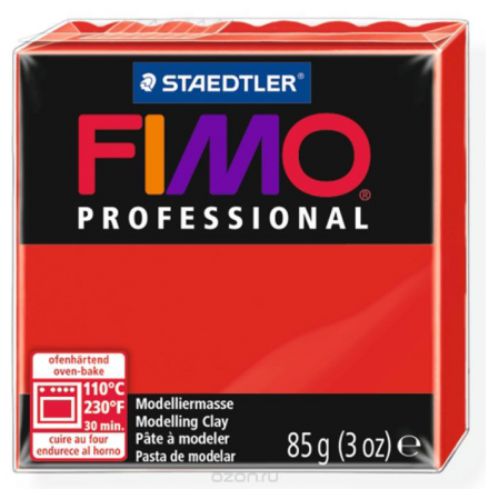 Глина полимерная Fimo "Professional", запекаемая, цвет: чисто-красный, 85 г