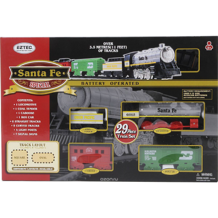 EZTEC Железная дорога Santa Fe Special Train Set  (29 Частей) 60626