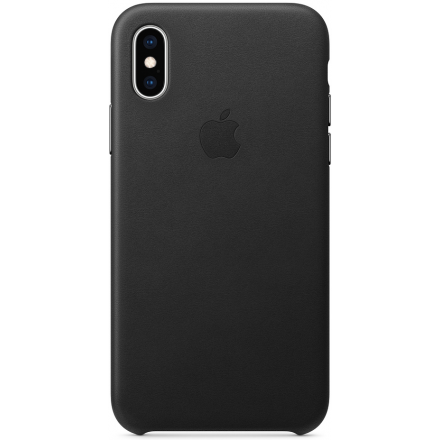 Чехол Apple Leather Case для iPhone Xs Чёрный