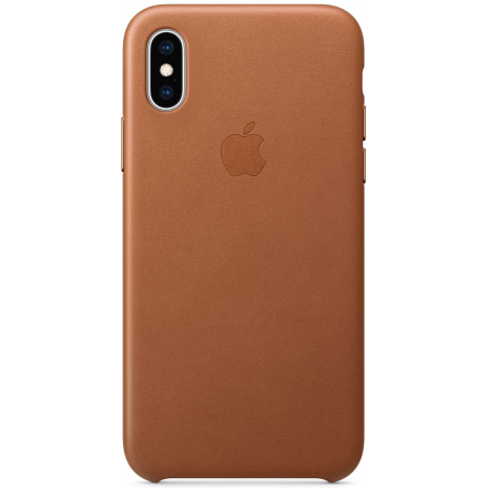 Чехол Apple Leather Case для iPhone Xs Золотисто-коричневый