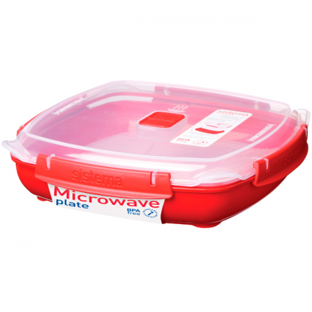 Контейнер для продуктов Sistema Microwave Plate 1.3л Red (1106)