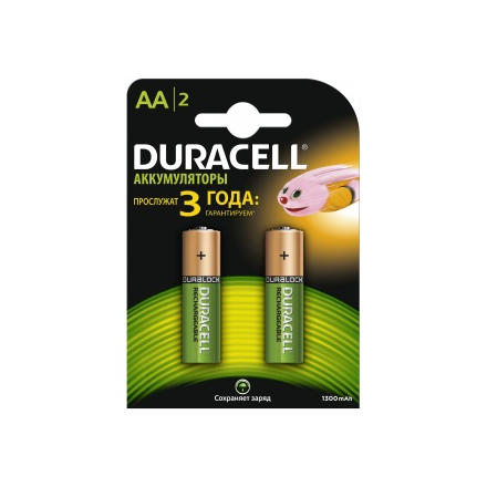 Аккумуляторные батареи duracell hr6-2bl 1300mah 2шт б0001990